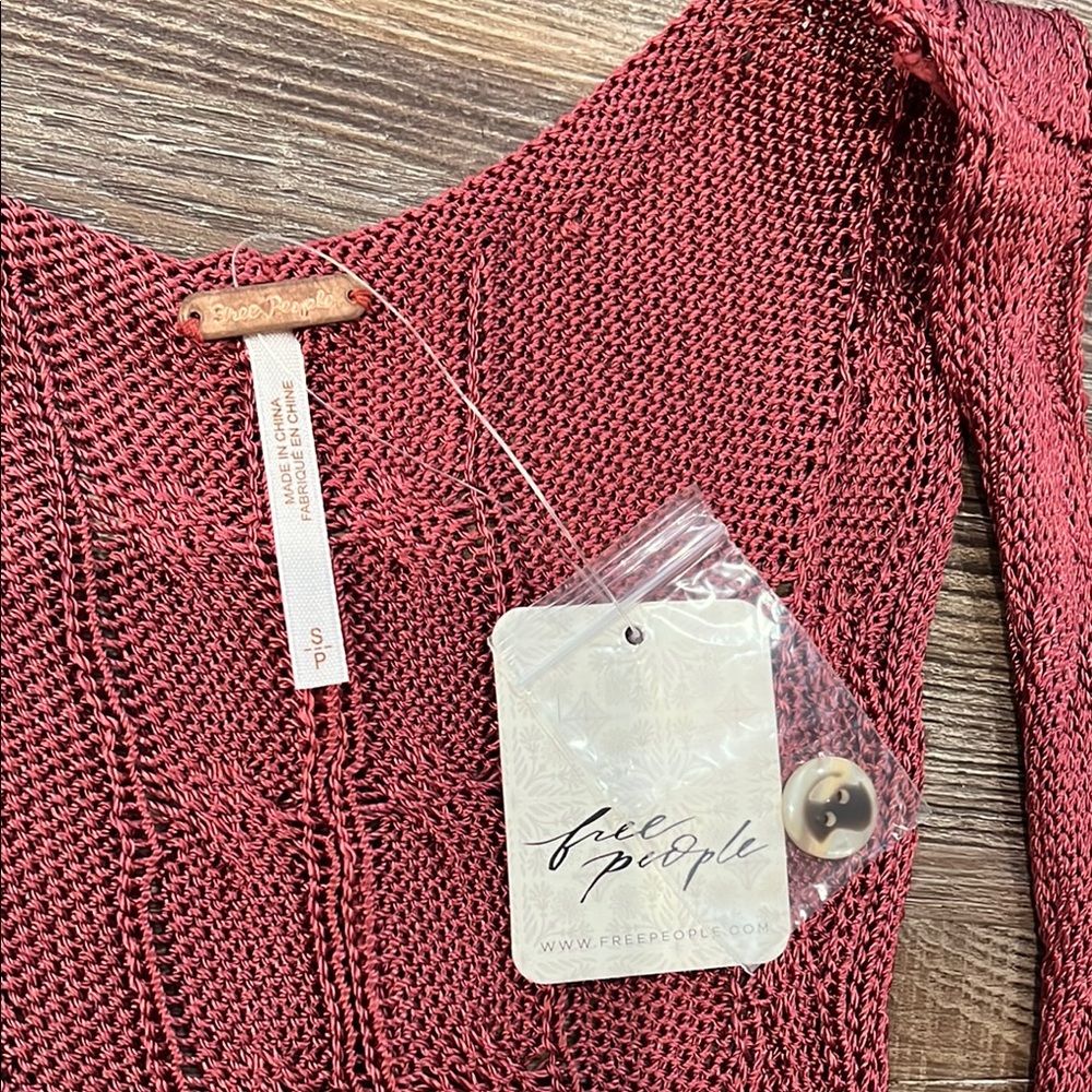 Free People Red Knit Tank Top NWT - Picture 7 of 7